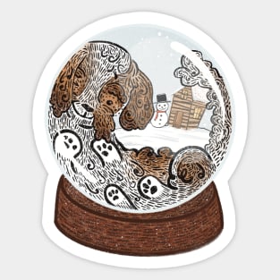 Cartoon Shih Tzu Trapped In Snow Globe Sticker